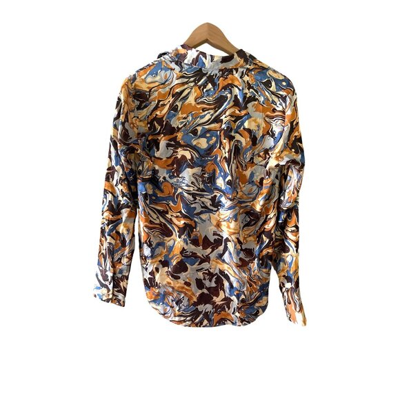 Abercrombie & Fitch Women's Long-Sleeve Satin ABSTRACT PRINT SIZE XS NWOT - Picture 5 of 5